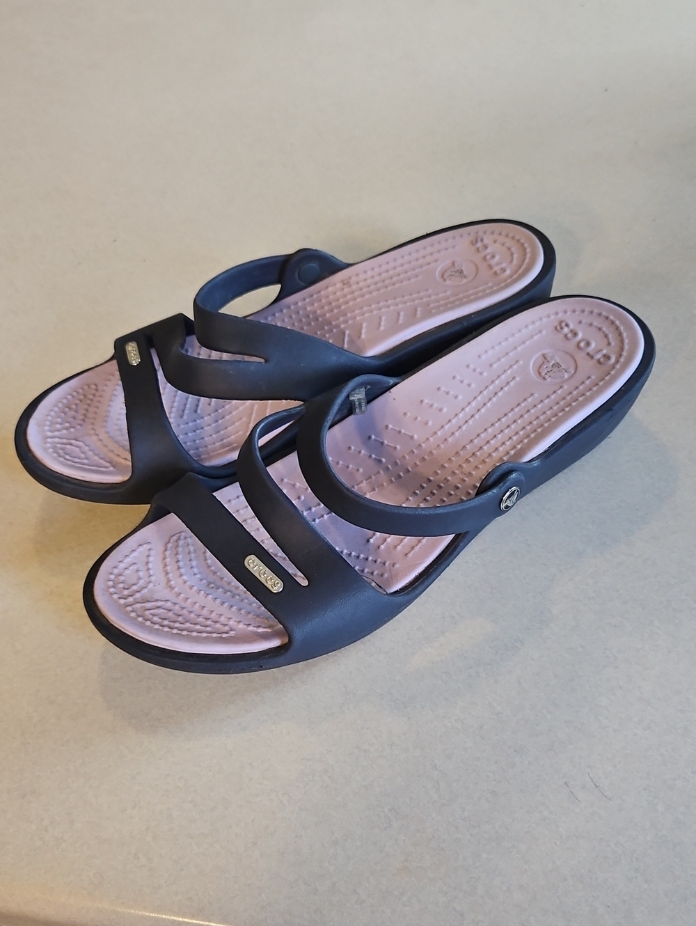 Crocs Purple And Blue Wedge Sandals